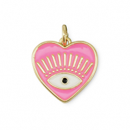 Brass TQ metaal bedels heart Eye of Providence Gold-pink-white