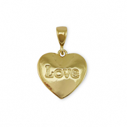 Brass TQ metaal bedels heart "love" Gold