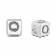 Metaal letterkralen DQ O Antiek zilver (nikkelvrij)