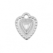 Bedels van Stainless steel Roestvrij staal (RVS) heart Silver