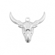 Bedels van Stainless steel Roestvrij staal (RVS) Texas longhorn skull Silver