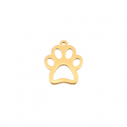 Bedels van Stainless steel Roestvrij staal (RVS) dog paw Gold