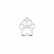Bedels van Stainless steel Roestvrij staal (RVS) dog paw Silver