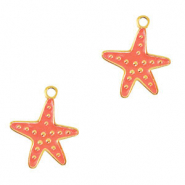 Bedels van Stainless steel Roestvrij staal (RVS) starfish Gold-orange