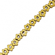 Kralen van hematite bloem 4mm Gold