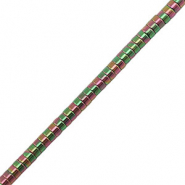 Kralen van hematite disc 2mm Green-pink-AB coating