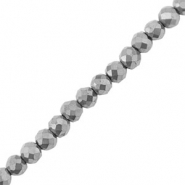 Kralen van hematite rond 3mm facet geslepen Silver