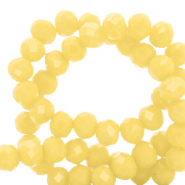 Facet kralen top quality disc 6x4 mm Sunshine yellow-pearl shine coating