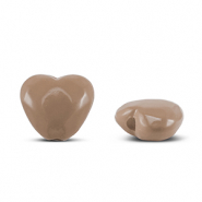 Acryl kralen heart Taupe brown