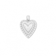 Bedels van Stainless steel Roestvrij staal (RVS) heart Silver