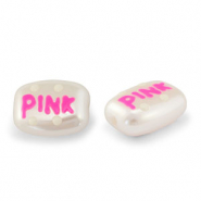 Kralen van acryl "pink" Pearl-pink-white