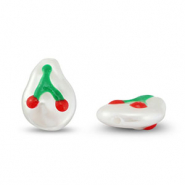Kralen van acryl cherries Pearl-green-red