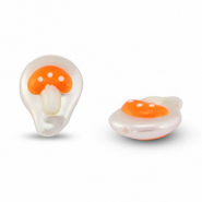 Kralen van acryl mushroom Pearl-orange-white
