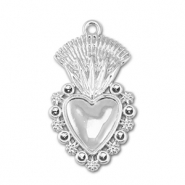Metaal bedels heart Silver