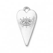 Metaal bedels heart Eye of Providence Silver