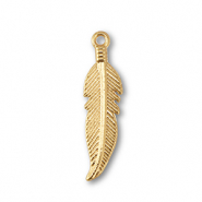 Metaal bedels feather Gold