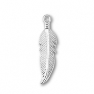 Metaal bedels feather Silver