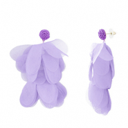 Musthave oorbellen/oorstekers chiffon bloem Lavender-gold
