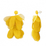 Musthave oorbellen/oorstekers chiffon bloem Yellow-gold
