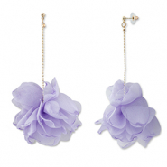 Musthave oorbellen/oorstekers chiffon bloem Lavender-gold