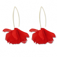 Musthave oorbellen chiffon bloem Red-gold