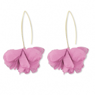 Musthave oorbellen chiffon bloem Mauve pink-gold
