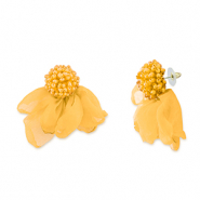 Musthave oorbellen/oorstekers chiffon bloem Yellow-gold