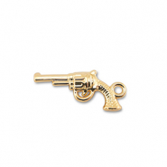 Metaal bedels revolver Gold