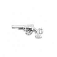 Metaal bedels revolver Silver