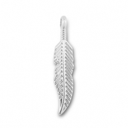 Metaal bedels feather Silver