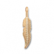 Metaal bedels feather Gold