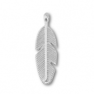 Metaal bedels feather Silver