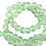 Facet kralen top quality disc 6x4mm Citrus green-pearl shine coating