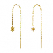 Oorbellen van Stainless steel Roestvrij staal (RVS) sun Gold