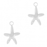 Bedels van Stainless steel Roestvrij staal (RVS) starfish Silver