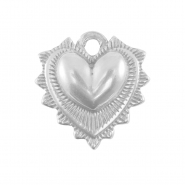 Bedels van Stainless steel Roestvrij staal (RVS) heart Silver