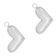 Bedels van Stainless steel Roestvrij staal (RVS) heart Silver