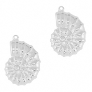 Bedels van Stainless steel Roestvrij staal (RVS) sea shell Silver