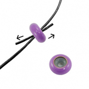 Bead stopper enamel 10x4mm Lavender purple