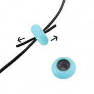 Bead stopper enamel 10x4mm Light blue