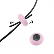 Bead stopper enamel 10x4mm Light pink