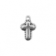 Bedels van Stainless steel Roestvrij staal (RVS) cross Silver