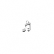 Bedels van Stainless steel Roestvrij staal (RVS) musical note Silver