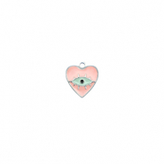 Bedels van Stainless steel Roestvrij staal (RVS) heart Eye of Providence Silver-pink