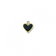 Bedels van Stainless steel Roestvrij staal (RVS) heart Gold-black