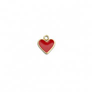 Bedels van Stainless steel Roestvrij staal (RVS) heart Gold-red