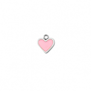 Bedels van Stainless steel Roestvrij staal (RVS) heart Silver-pink