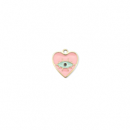 Bedels van Stainless steel Roestvrij staal (RVS) heart Eye of Providence Gold-pink