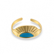 Ringen van Stainless steel Roestvrij staal (RVS) fan Gold-blue