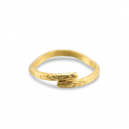 Ringen van Stainless steel Roestvrij staal (RVS) wave Gold